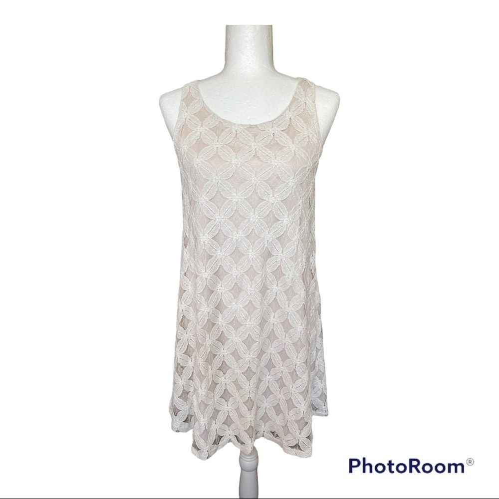 New SJS Off-White Summer Shift Dress S/M